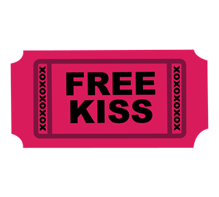 Free Kiss Love Ticket Sticker