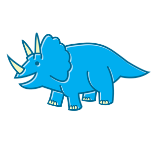 Blue Triceratops Dinosaur Sticker