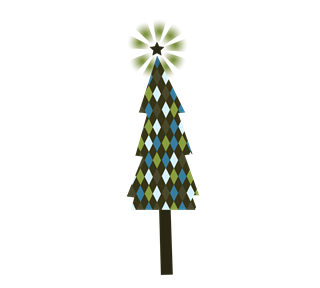 Dark Patterned Christmas Tree Sticker
