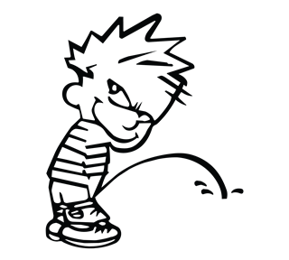 Funny Calvin Peeing Sticker