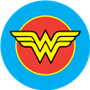 Wonder Woman Blue and Red Circle Logo
