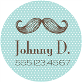 Moustache ID Label