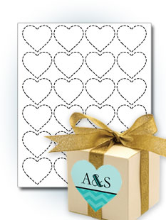 1.7" Heart Labels